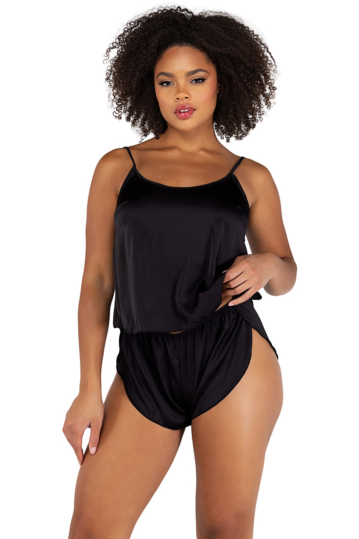 2Pc Soft Satin Tulip Short Set Roma  LI505 Main image