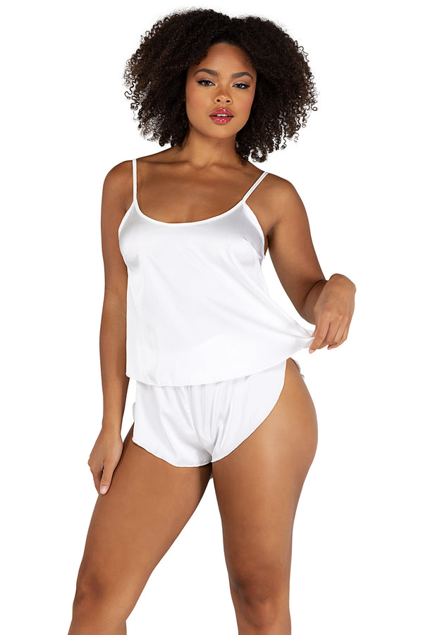 2Pc Soft Satin Tulip Short Set Roma  LI505
