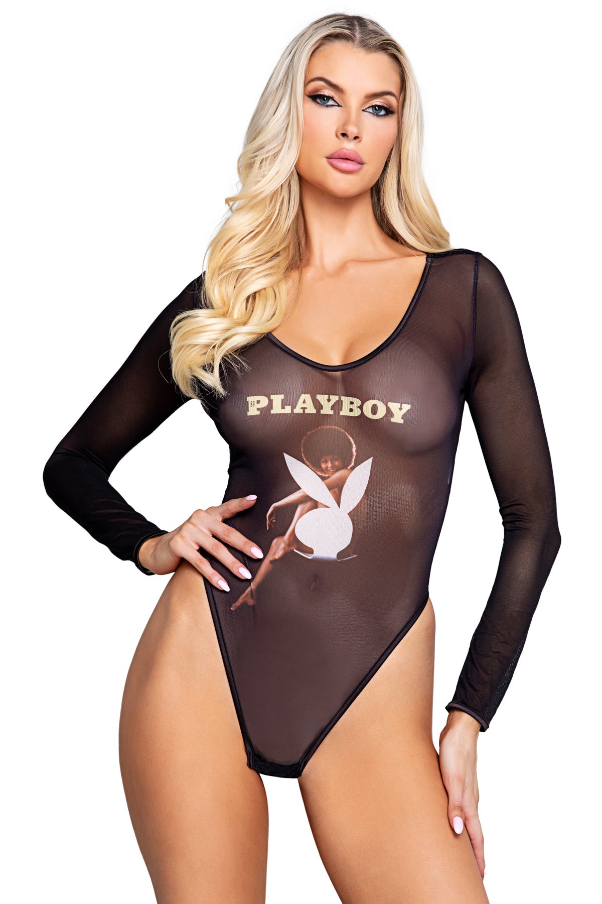 Roma Confidential Playboy Cover Girl October 1971 Mesh Teddy Lingerie Secondary image