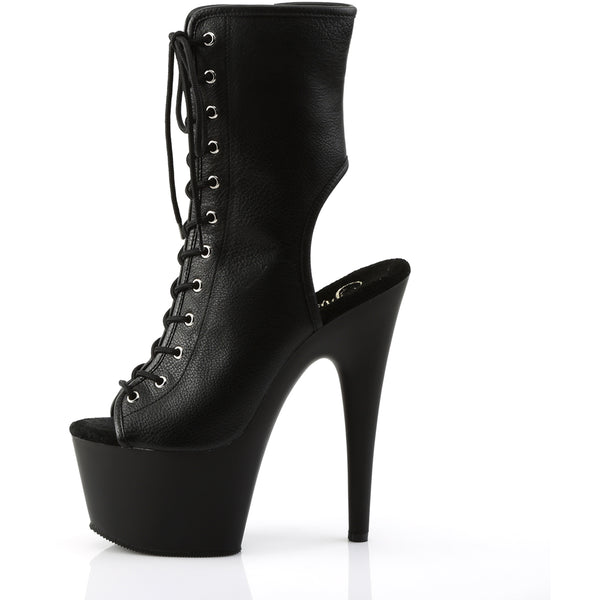 7" Heel, 2 3/4" Pf Open Toe/Heel Ankle Boot, Side Zip Pleaser Pleaser ADORE/1016