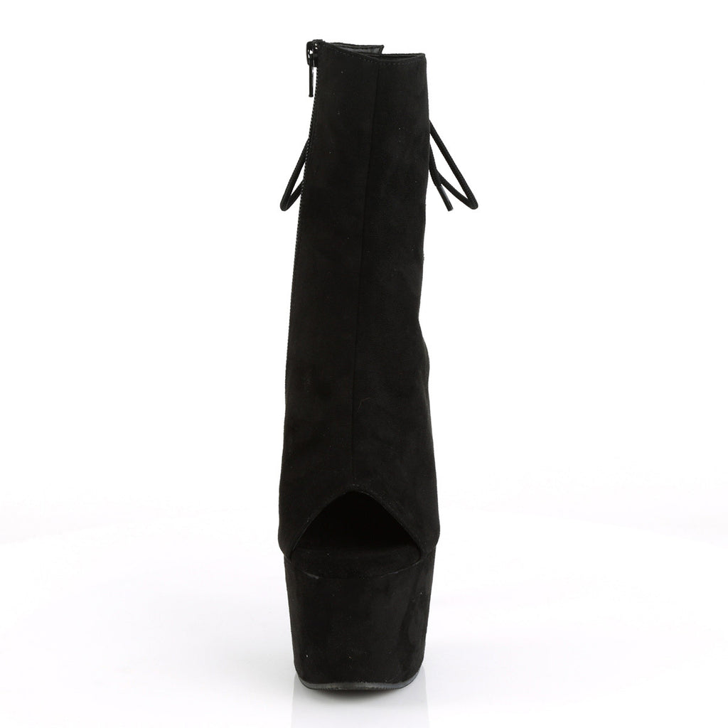 7" Heel, 2 3/4" PF Open Toe/Heel Ankle Boot, Side Zip Pleaser Pleaser ADORE/1018FS
