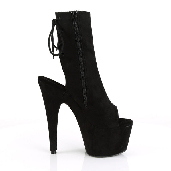 7" Heel, 2 3/4" PF Open Toe/Heel Ankle Boot, Side Zip Pleaser Pleaser ADORE/1018FS