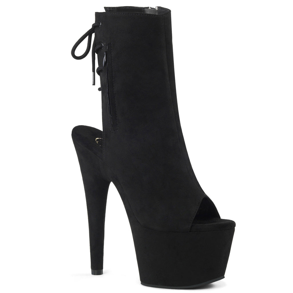 7" Heel, 2 3/4" PF Open Toe/Heel Ankle Boot, Side Zip Pleaser Pleaser ADORE/1018FS