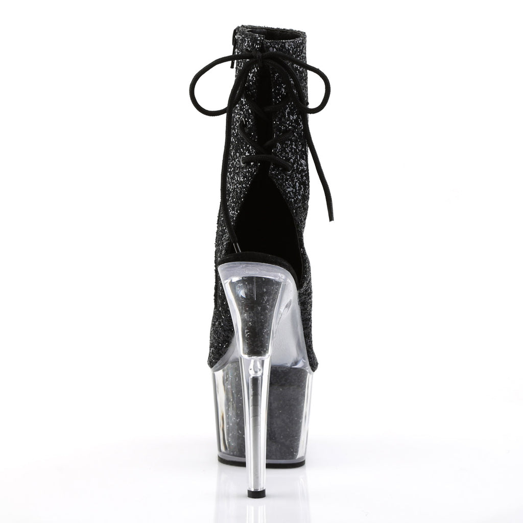7" Heel, 2 3/4" PF Glitter Ankle Boot, Side Zip Pleaser Pleaser ADORE/1018G