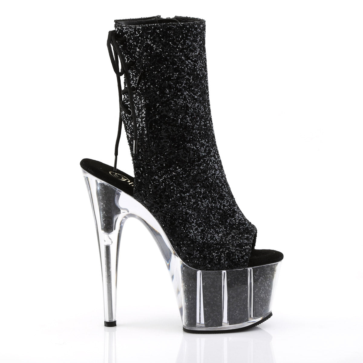 7" Heel, 2 3/4" PF Glitter Ankle Boot, Side Zip Pleaser Pleaser ADORE/1018G