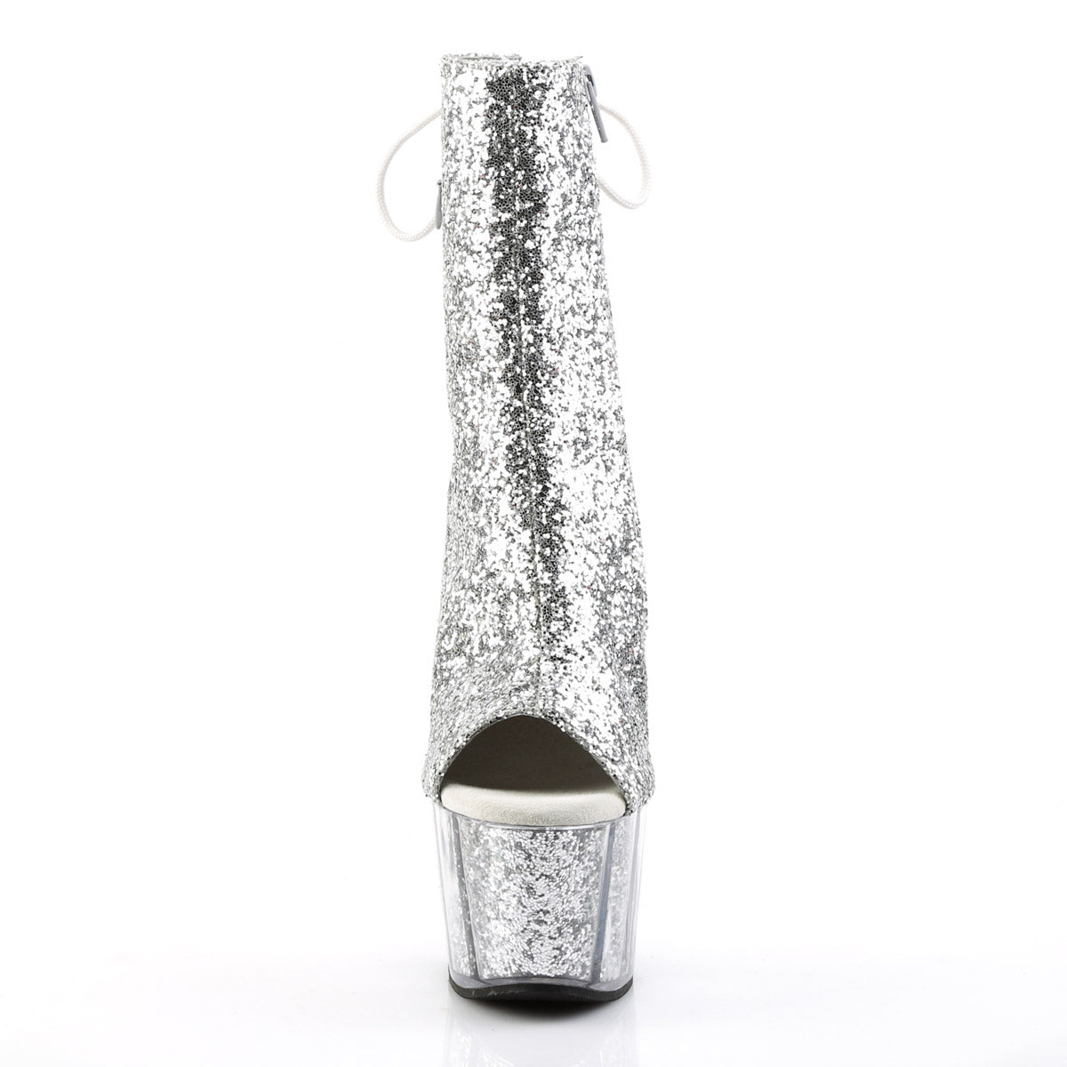 7" Heel, 2 3/4" PF Glitter Ankle Boot, Side Zip Pleaser Pleaser ADORE/1018G