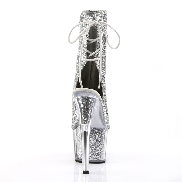 7" Heel, 2 3/4" PF Glitter Ankle Boot, Side Zip Pleaser Pleaser ADORE/1018G