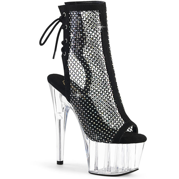 7" Heel, 2 3/4" Pf Open Toe/Heel Ankle Boot Pleaser Pleaser ADORE/1018RM