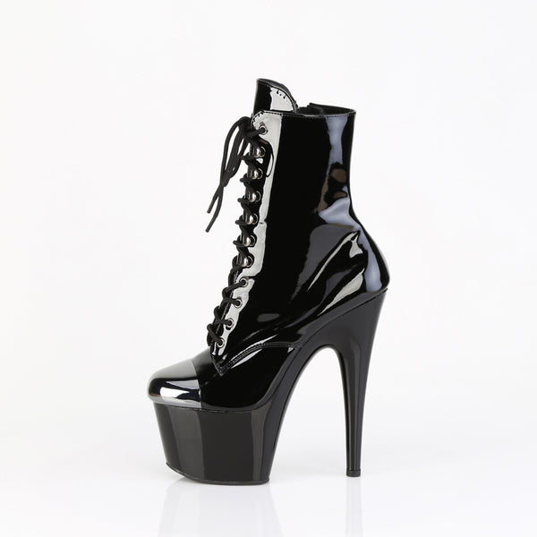 7" Heel, 2 3/4" Pf External Steel Cap Ankle Boot, Side Zip Pleaser Pleaser ADORE/1020ESC