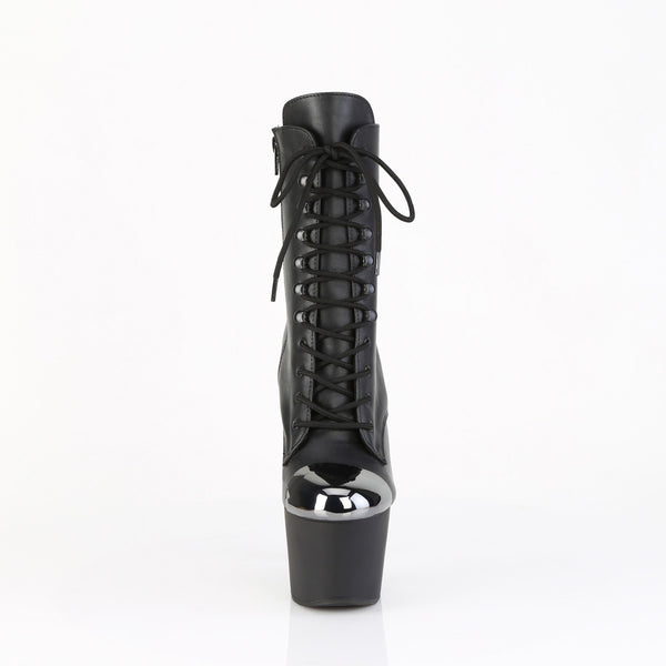 7" Heel, 2 3/4" Pf External Steel Cap Ankle Boot, Side Zip Pleaser Pleaser ADORE/1020ESC