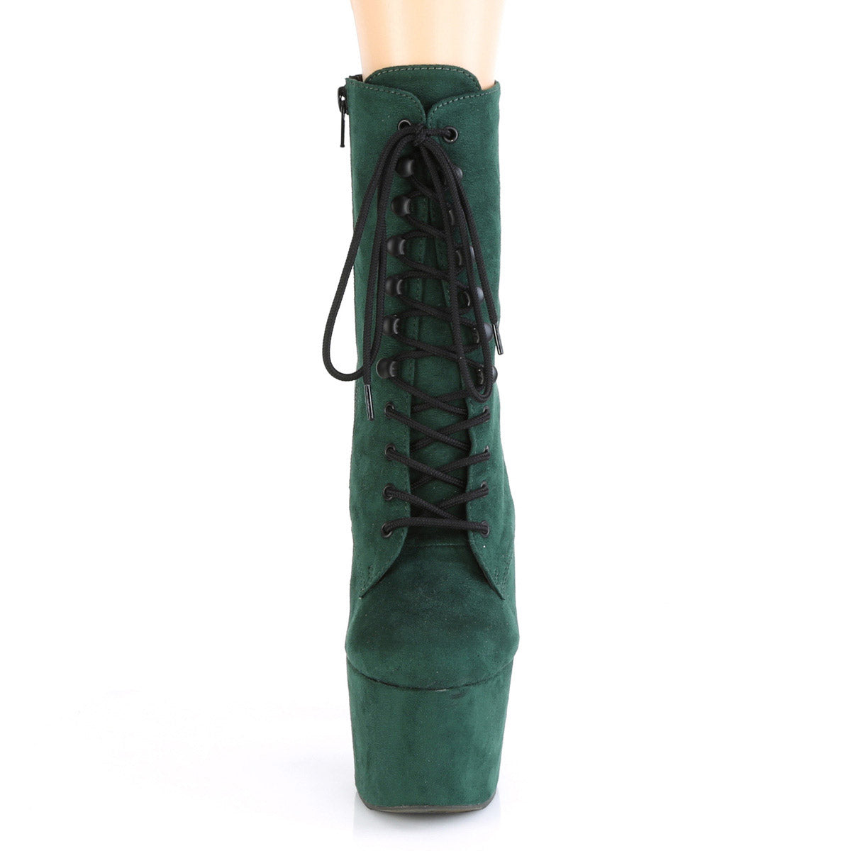 7" Heel, 2 3/4" Pf Lace-up Front Ankle Boot, Side Zip Pleaser Pleaser ADORE/1020FS