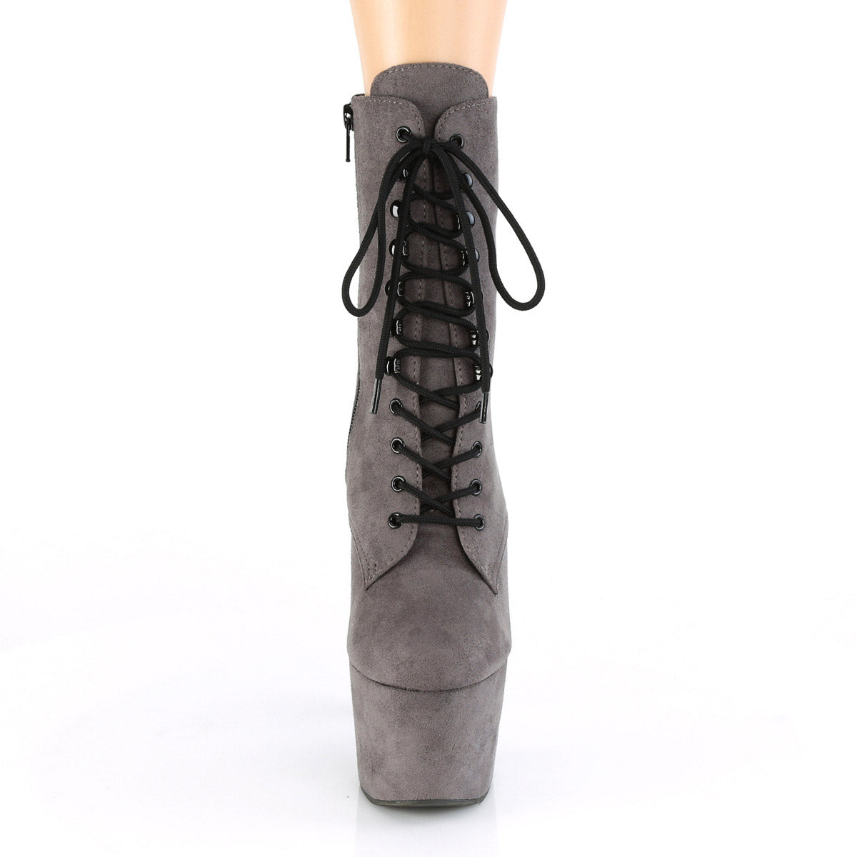 7" Heel, 2 3/4" Pf Lace-up Front Ankle Boot, Side Zip Pleaser Pleaser ADORE/1020FS