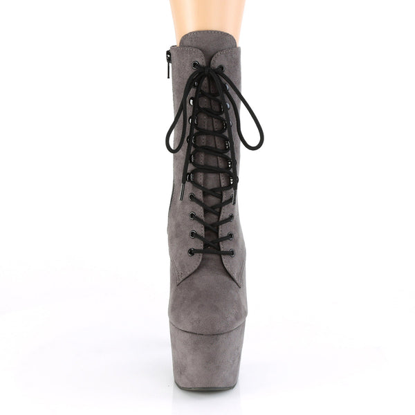 7" Heel, 2 3/4" Pf Lace-up Front Ankle Boot, Side Zip Pleaser Pleaser ADORE/1020FS