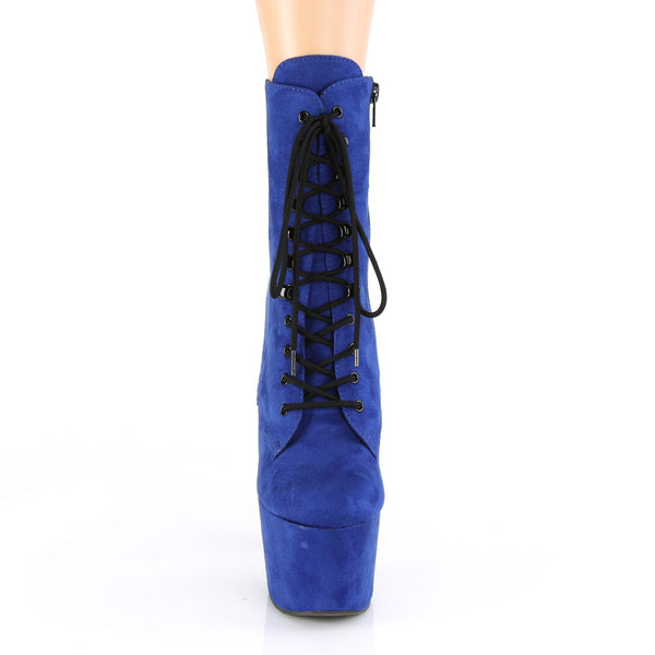 7" Heel, 2 3/4" Pf Lace-up Front Ankle Boot, Side Zip Pleaser Pleaser ADORE/1020FS