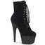 7" Heel, 2 3/4" Pf Lace-up Front Ankle Boot, Side Zip Pleaser Pleaser ADORE/1020FSMG