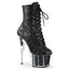 7" Heel, 2 3/4" Pf Lace-up Glitter Ankle Boot, Side Zip Pleaser Pleaser ADORE/1020G