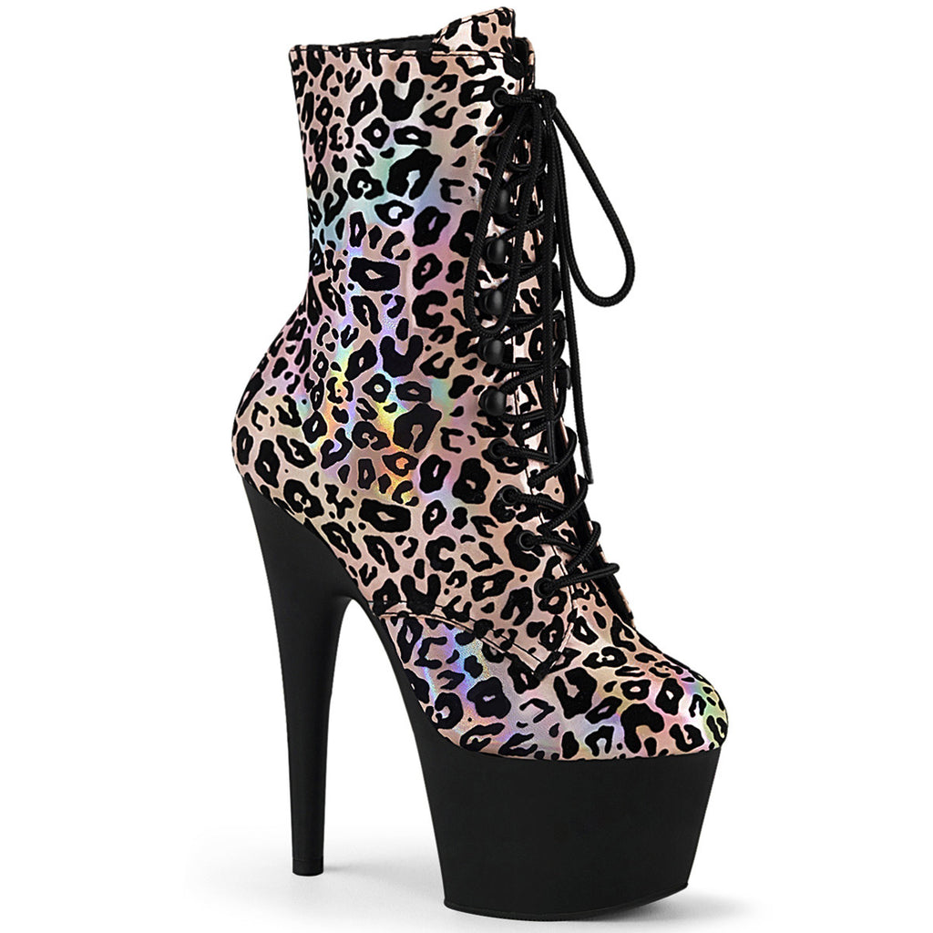 7" Heel, 2 3/4" Pf Lace-up Front Ankel Boot, Side Zip Pleaser Pleaser ADORE/1020LP