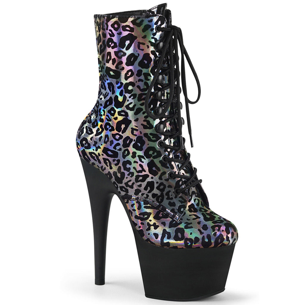 7" Heel, 2 3/4" Pf Lace-up Front Ankel Boot, Side Zip Pleaser Pleaser ADORE/1020LP
