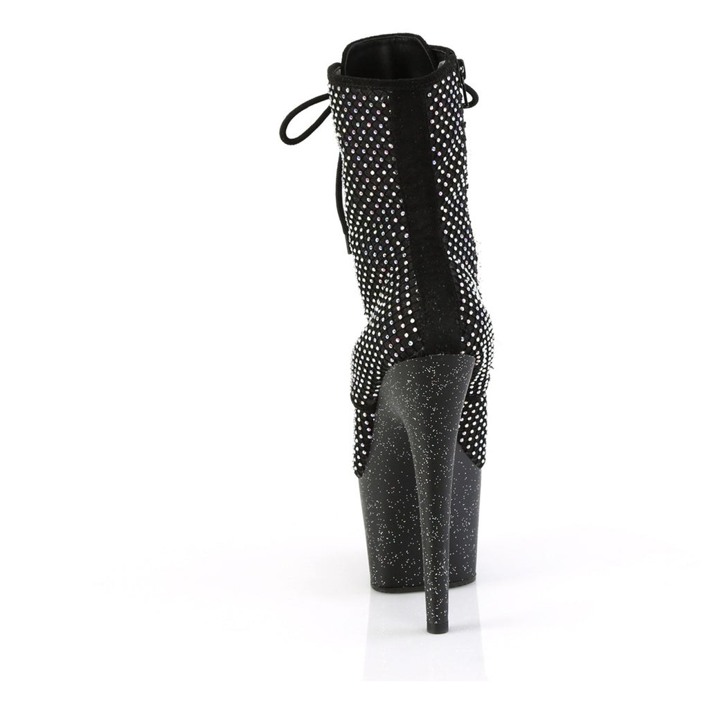 7" Heel, 2 3/4" Pf Lace-Up Front Ankle Boot, Side Zip Pleaser  ADORE/1020RM