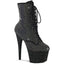 7" Heel, 2 3/4" Pf Lace-Up Front Ankle Boot, Side Zip Pleaser  ADORE/1020RM