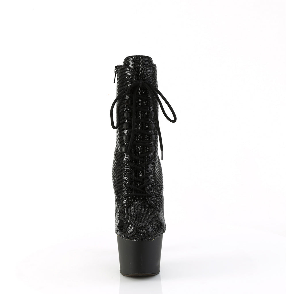 7" Heel , 2 3/4" Pf Rs Embellished Ankle Boot, Side Zip Pleaser Pleaser ADORE/1020RS
