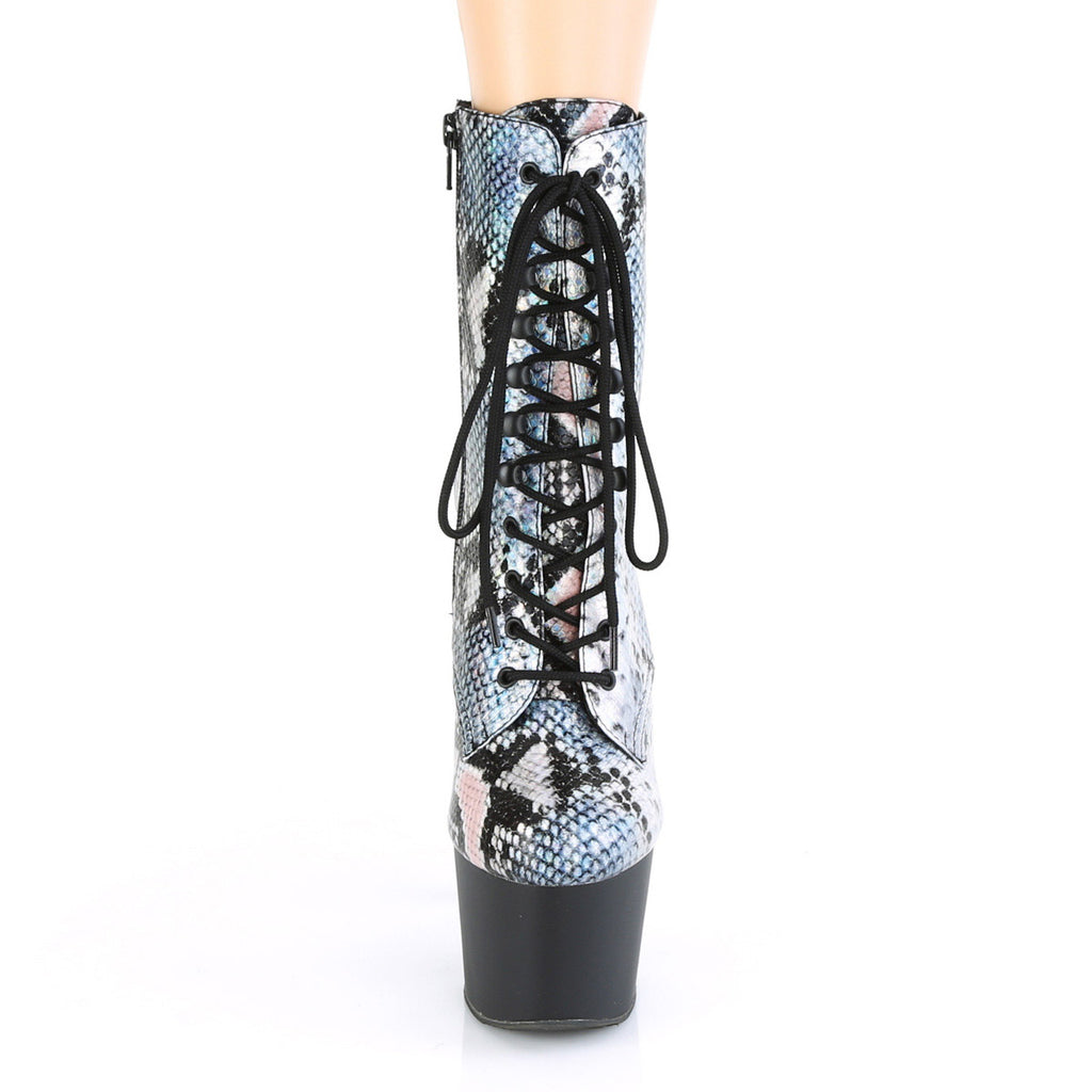 7" Heel, 2 3/4" Pf Lace-up Front Ankle Boot, Side Zip Pleaser Pleaser ADORE/1020SP
