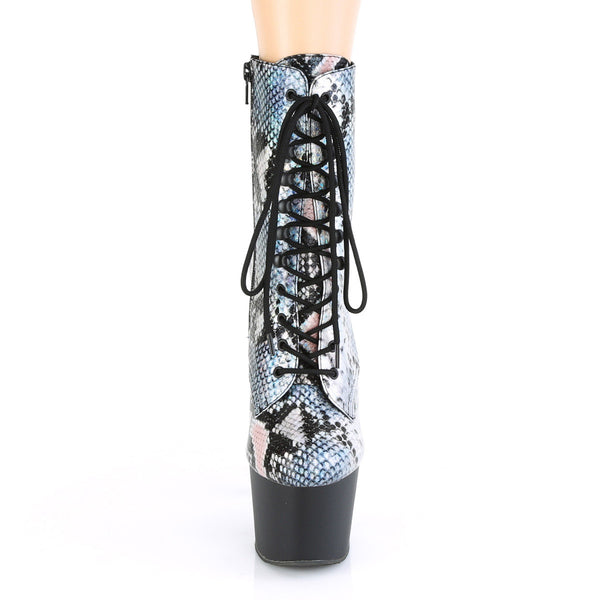 7" Heel, 2 3/4" Pf Lace-up Front Ankle Boot, Side Zip Pleaser Pleaser ADORE/1020SP