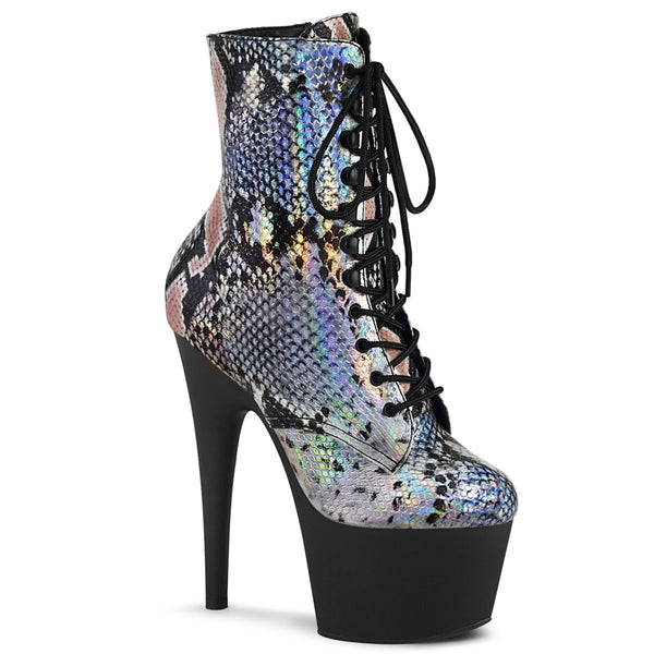 7" Heel, 2 3/4" Pf Lace-up Front Ankle Boot, Side Zip Pleaser Pleaser ADORE/1020SP