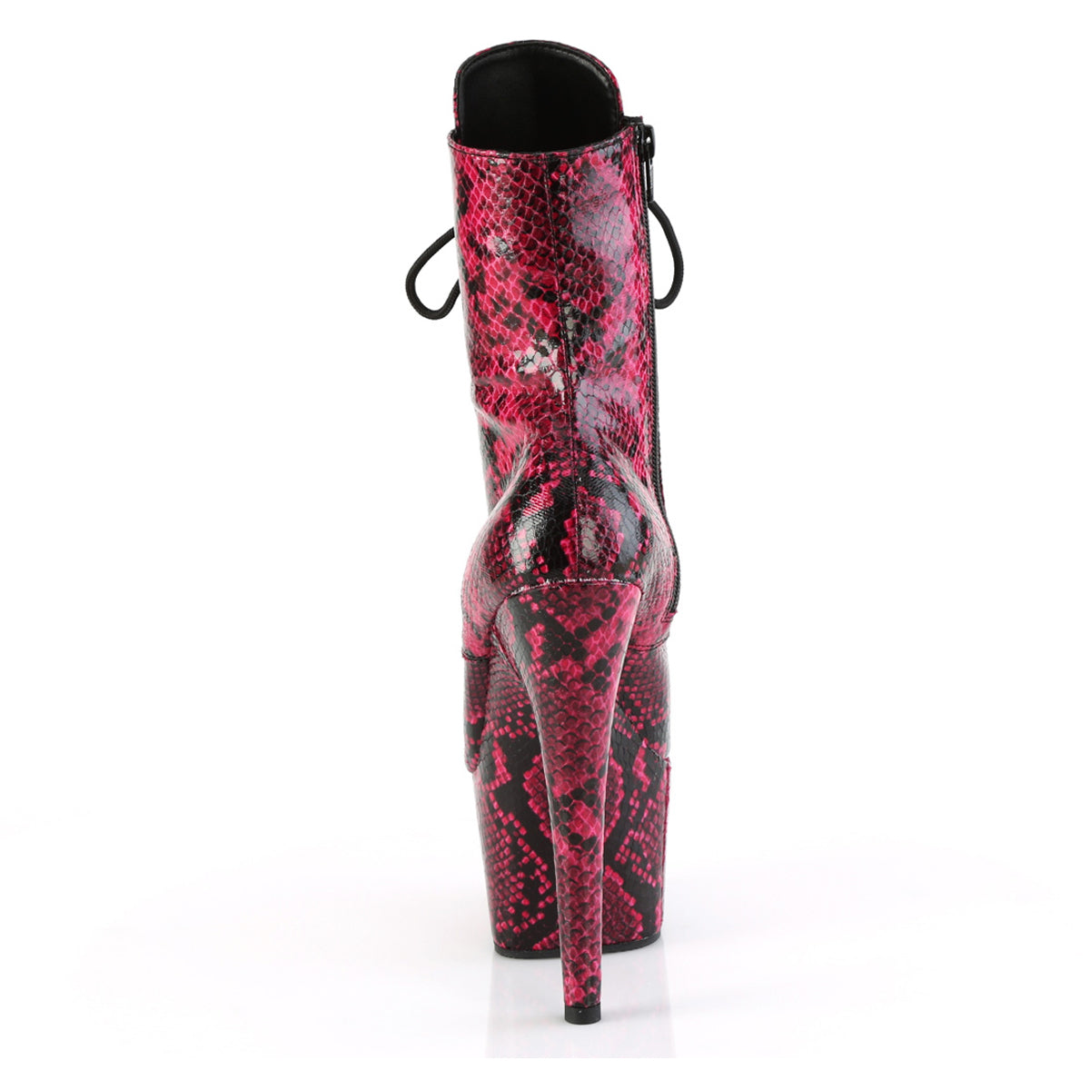 7" Heel, 2 3/4" Pf Lace-Up Mid Calf Boot, Side Zip Pleaser Pleaser ADORE/1020SPWR