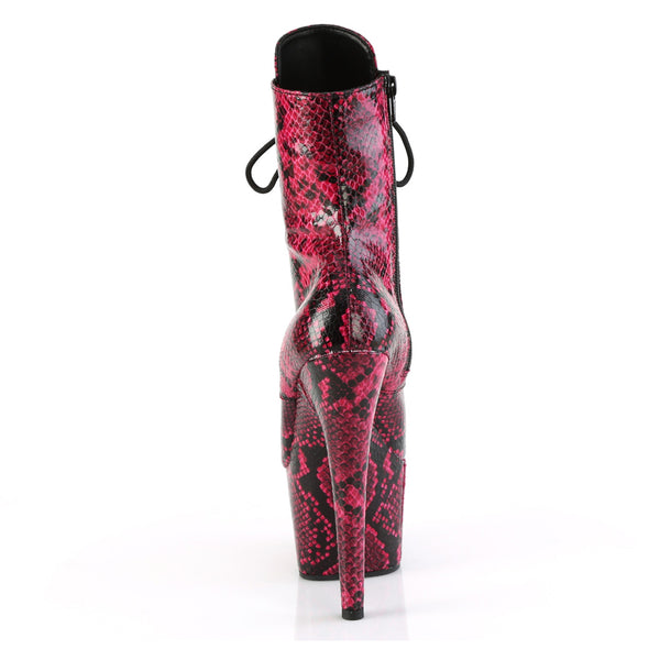 7" Heel, 2 3/4" Pf Lace-Up Mid Calf Boot, Side Zip Pleaser Pleaser ADORE/1020SPWR
