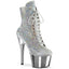 7" Heel, 2 3/4" Pf Lace-Up Sequins Ankle Boot, Side Zip Pleaser Pleaser ADORE/1020SQ/02
