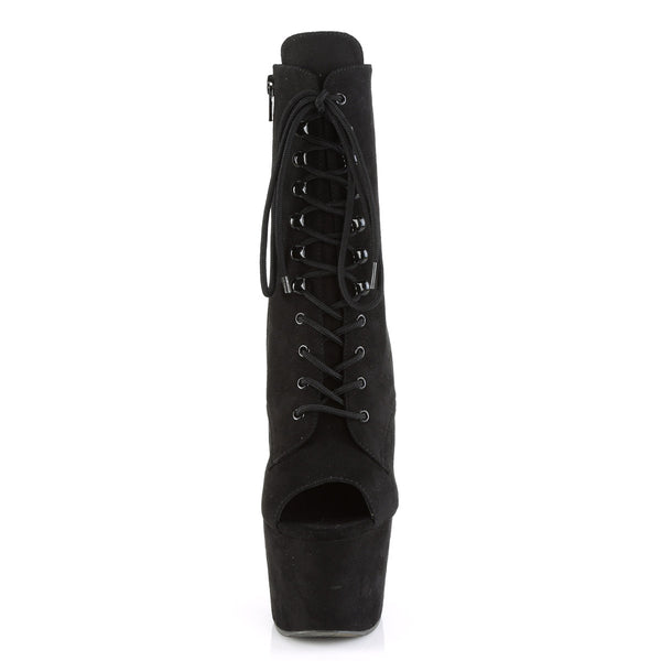 7" Heel, 2 3/4" PF Open Toe Lace-Up Ankle Boot, Side Zip Pleaser Pleaser ADORE/1021FS