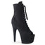 7" Heel, 2 3/4" PF Open Toe Lace-Up Ankle Boot, Side Zip Pleaser Pleaser ADORE/1021FS