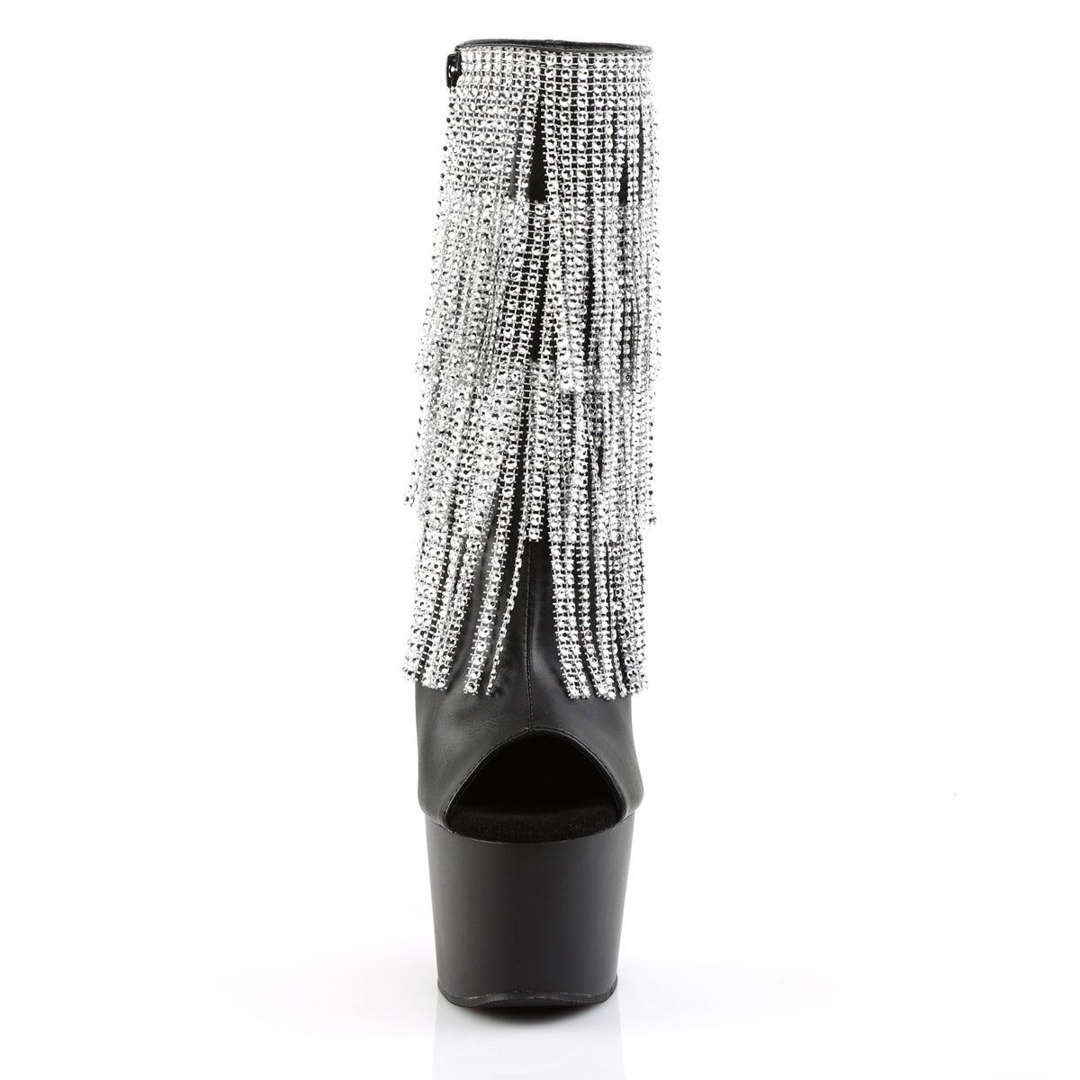 Pleaser Adore-1024RSF 7-inch Heel Open Toe Ankle Boot with Rhinestone Fringe Secondary image