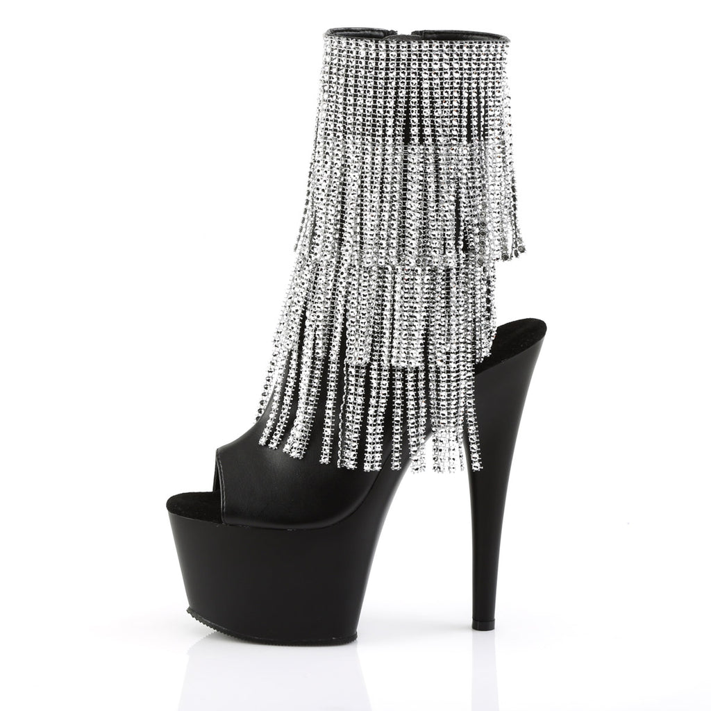 7" Heel, 2 3/4" Pf Open Toe/heel Ankle Boot, Side Zip Pleaser Pleaser ADORE/1024RSF