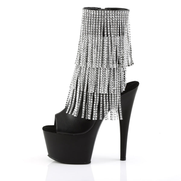 7" Heel, 2 3/4" Pf Open Toe/heel Ankle Boot, Side Zip Pleaser Pleaser ADORE/1024RSF