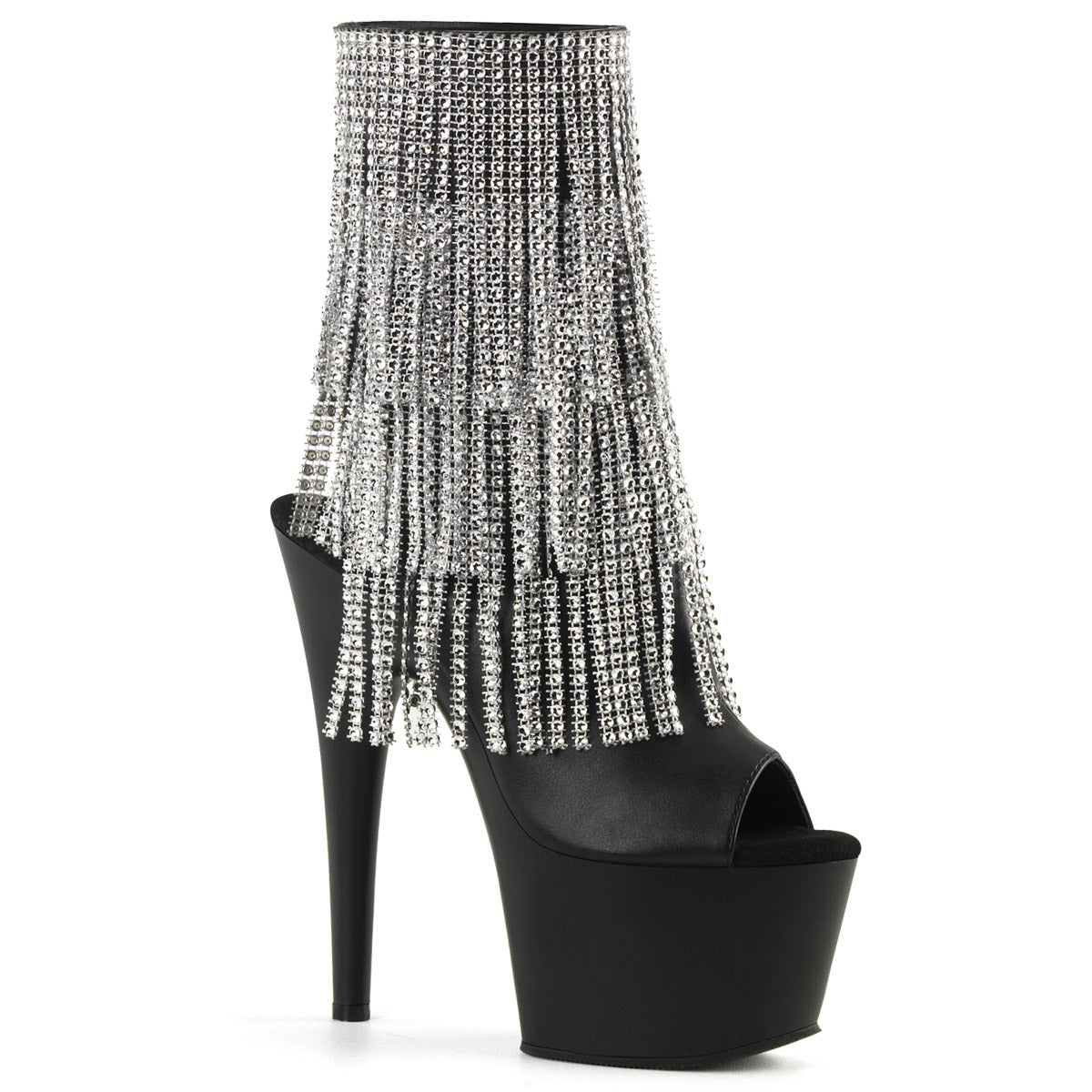7" Heel, 2 3/4" Pf Open Toe/heel Ankle Boot, Side Zip Pleaser Pleaser ADORE/1024RSF Main image