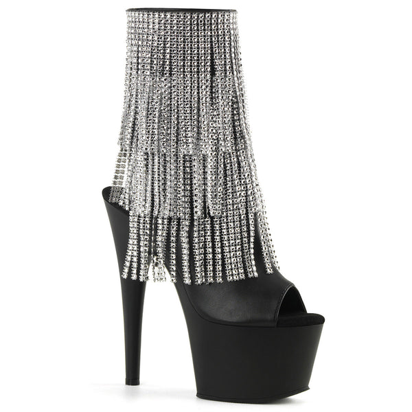 7" Heel, 2 3/4" Pf Open Toe/heel Ankle Boot, Side Zip Pleaser Pleaser ADORE/1024RSF