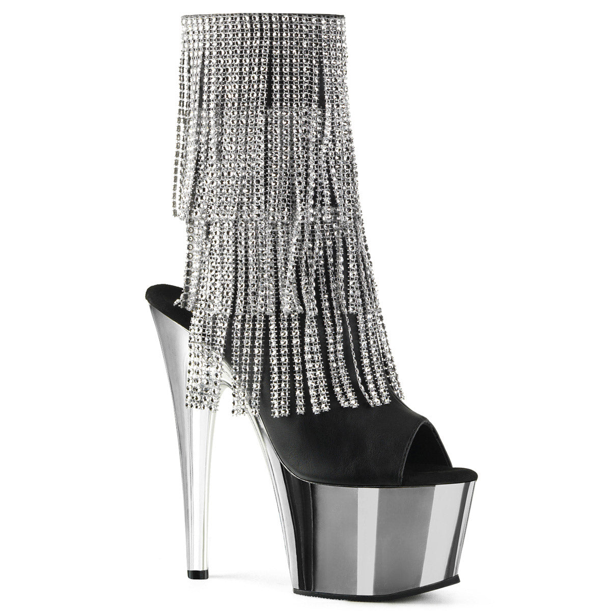 7" Heel, 2 3/4" Pf Open Toe/heel Ankle Boot, Side Zip Pleaser Pleaser ADORE/1024RSF
