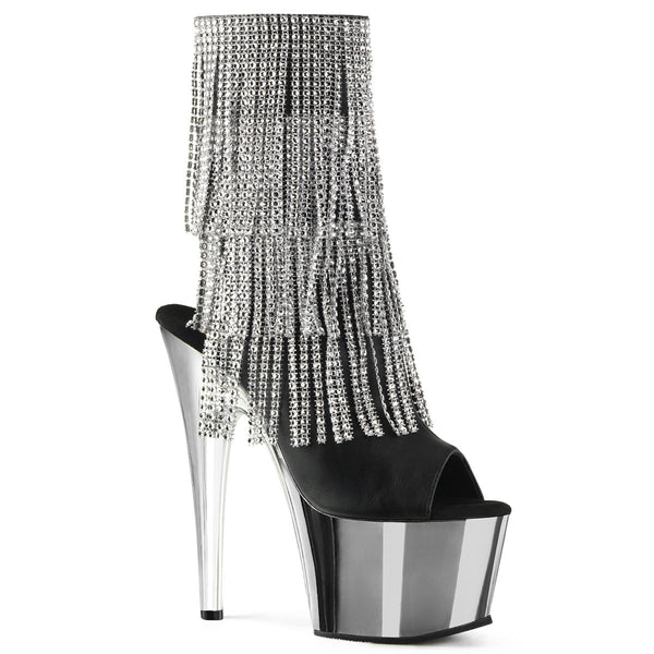 7" Heel, 2 3/4" Pf Open Toe/heel Ankle Boot, Side Zip Pleaser Pleaser ADORE/1024RSF