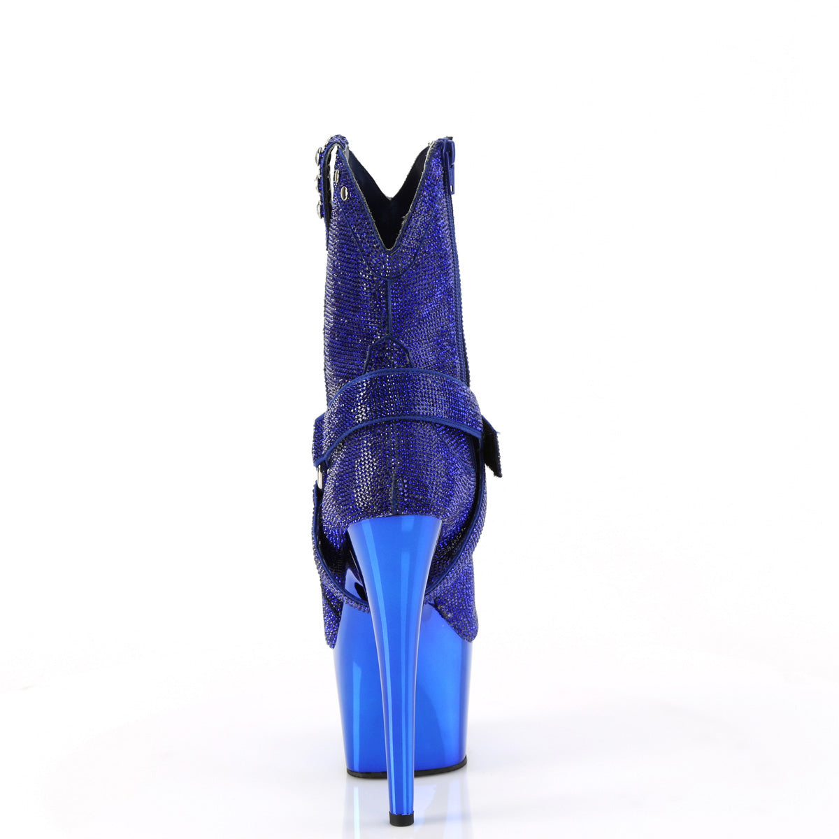 7" Heel, 2 3/4" Pf Rs Embellished Ankle Boot, Side Zip Pleaser Pleaser ADORE/1029CHRS