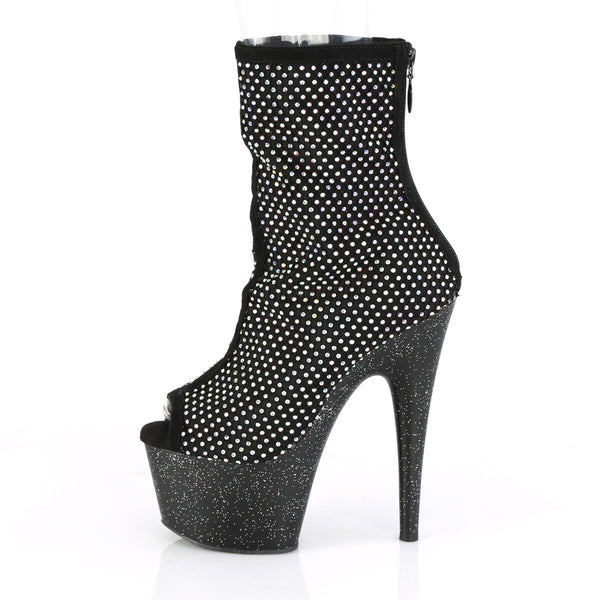 7" Heel, 2" PF Open Toe Ankle Boot, Back Zip Pleaser Pleaser ADORE/1031GM