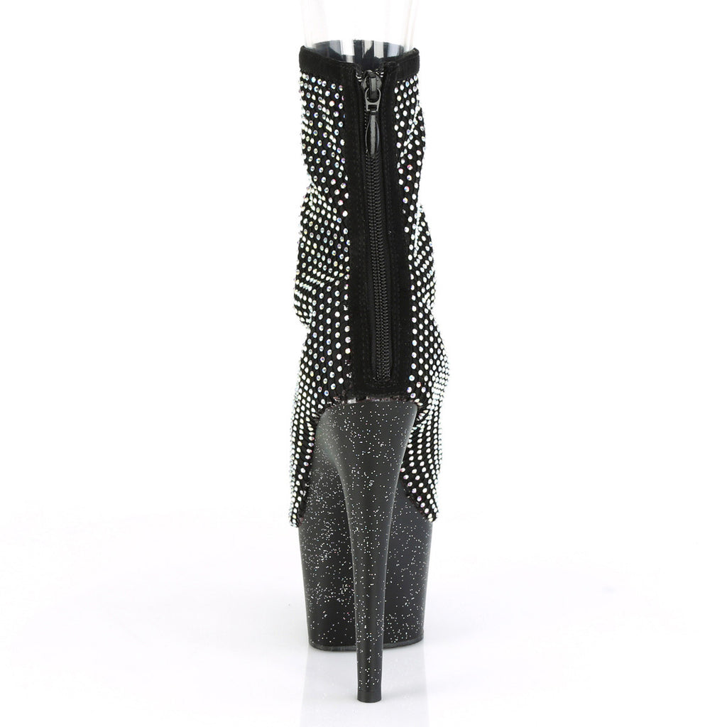 7" Heel, 2" PF Open Toe Ankle Boot, Back Zip Pleaser Pleaser ADORE/1031GM