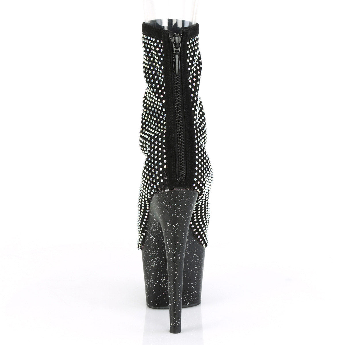 7" Heel, 2" PF Open Toe Ankle Boot, Back Zip Pleaser Pleaser ADORE/1031GM