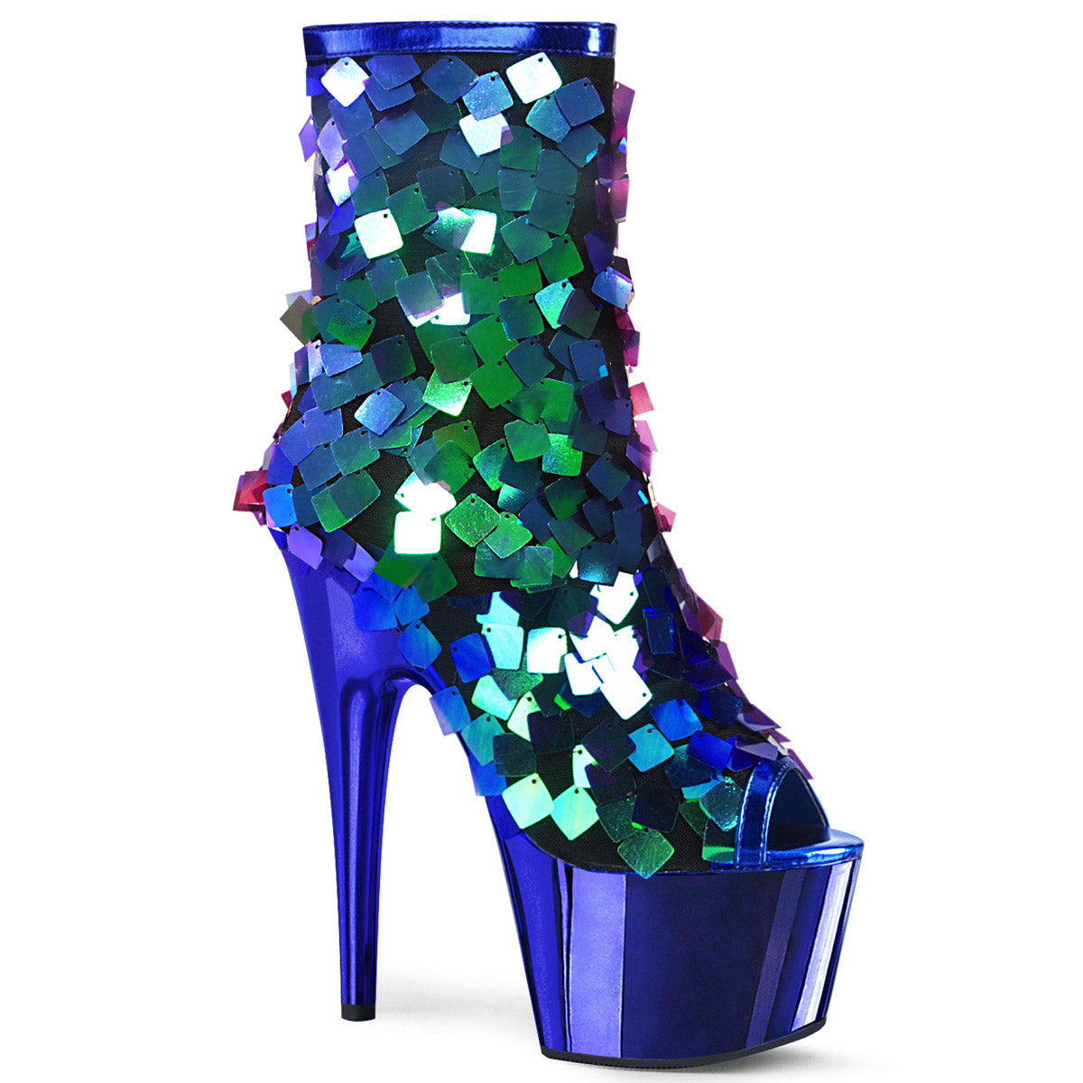 7" Heel, 2" PF Open Toe Ankle Boot, Side Zip Pleaser Pleaser ADORE/1031SSQ Main image