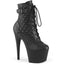 7" Heel, 2 3/4" Pf Buckled Lace-Up Ankle Boot, Side Zip Pleaser Pleaser ADORE/1033
