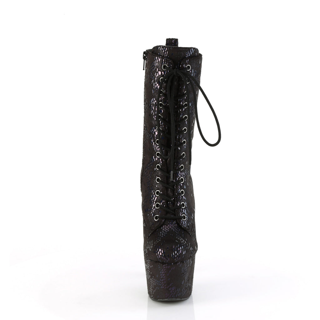 7" Heel, 2 3/4" Pf Lace-Up Front Ankle Boot, Side Zip Pleaser Pleaser ADORE/1040SPF