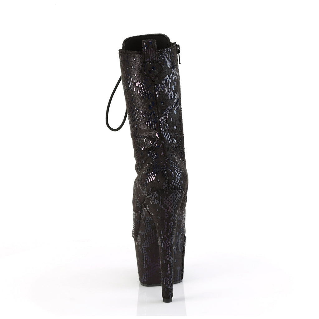 7" Heel, 2 3/4" Pf Lace-Up Front Ankle Boot, Side Zip Pleaser Pleaser ADORE/1040SPF