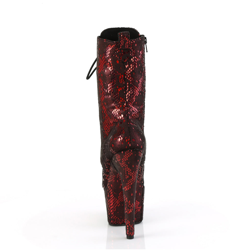 7" Heel, 2 3/4" Pf Lace-Up Front Ankle Boot, Side Zip Pleaser Pleaser ADORE/1040SPF