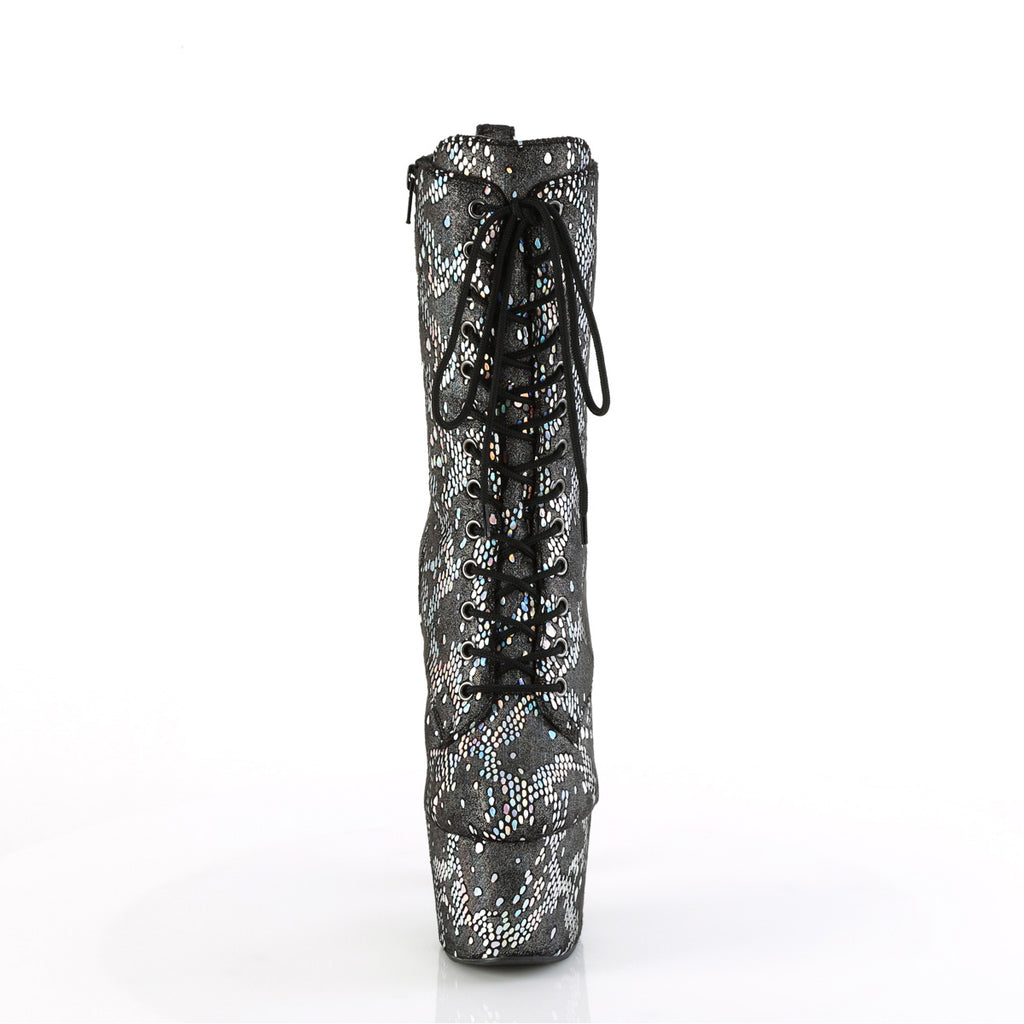 7" Heel, 2 3/4" Pf Lace-Up Front Ankle Boot, Side Zip Pleaser Pleaser ADORE/1040SPF